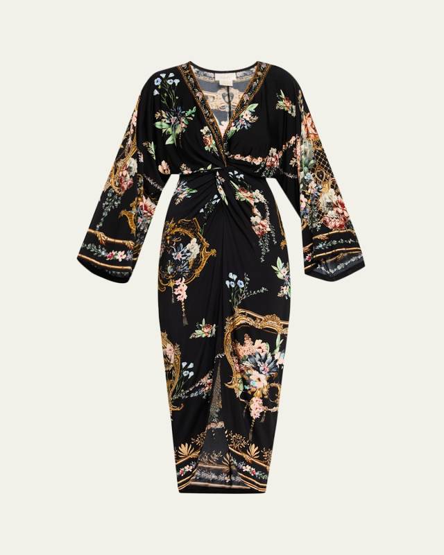 Noble Endeavours Long Split-Front Twist Dress
